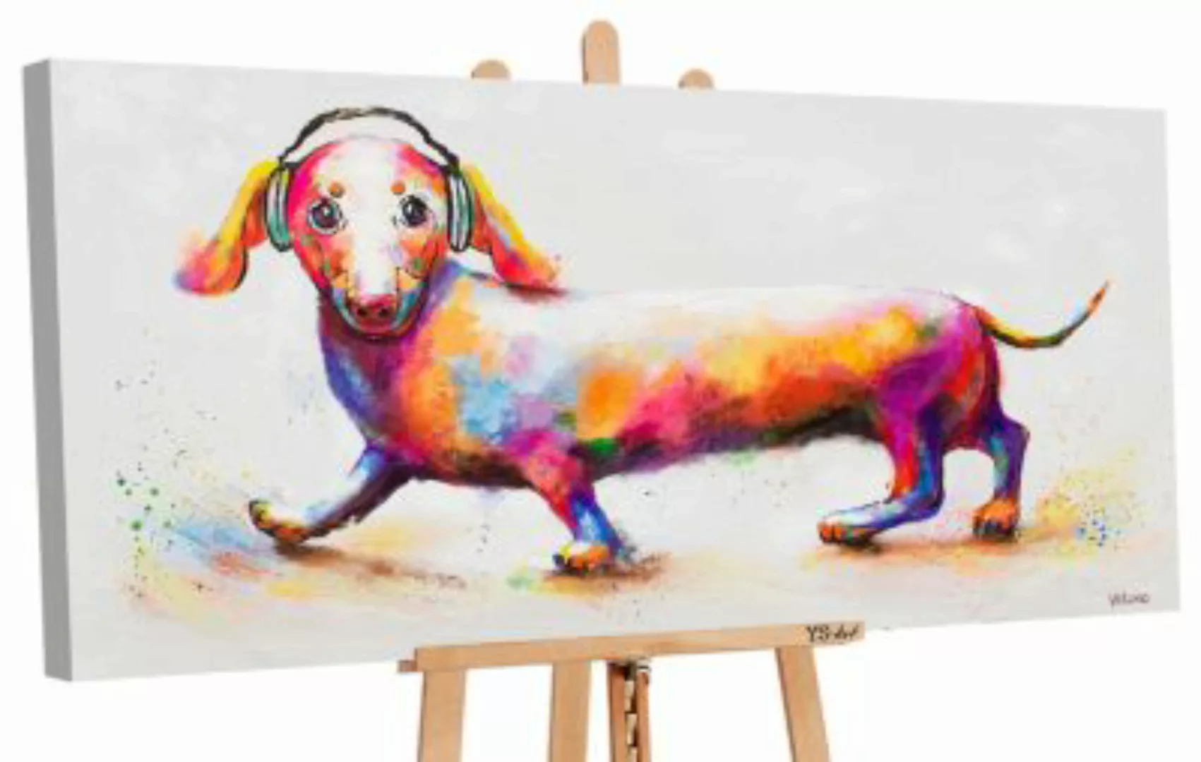 YS-Art™ "Gemälde Acryl ""Schöner Tag"" handgemalt auf Leinwand 120x60 cm" b günstig online kaufen