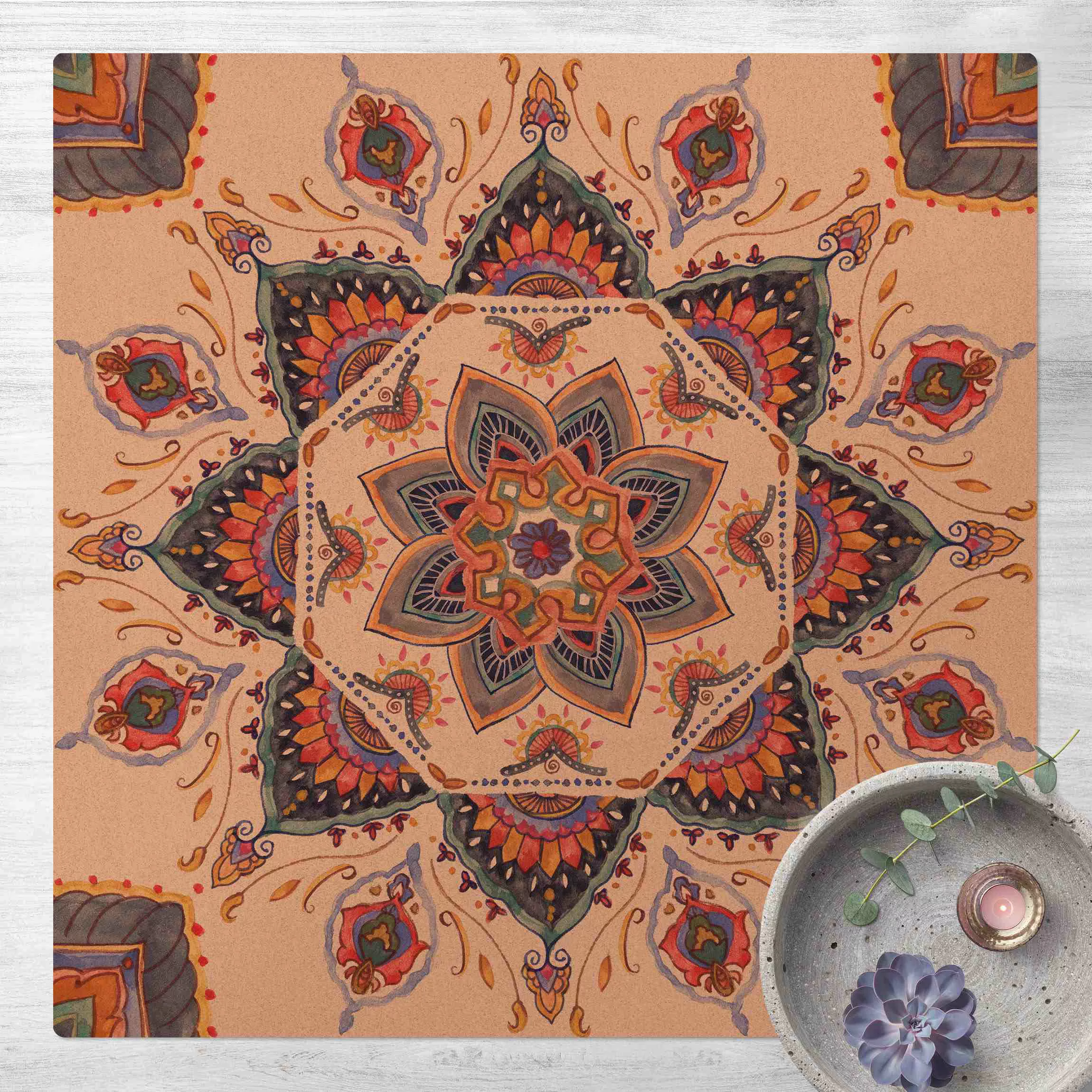 Kork-Teppich Mandala Meditation günstig online kaufen