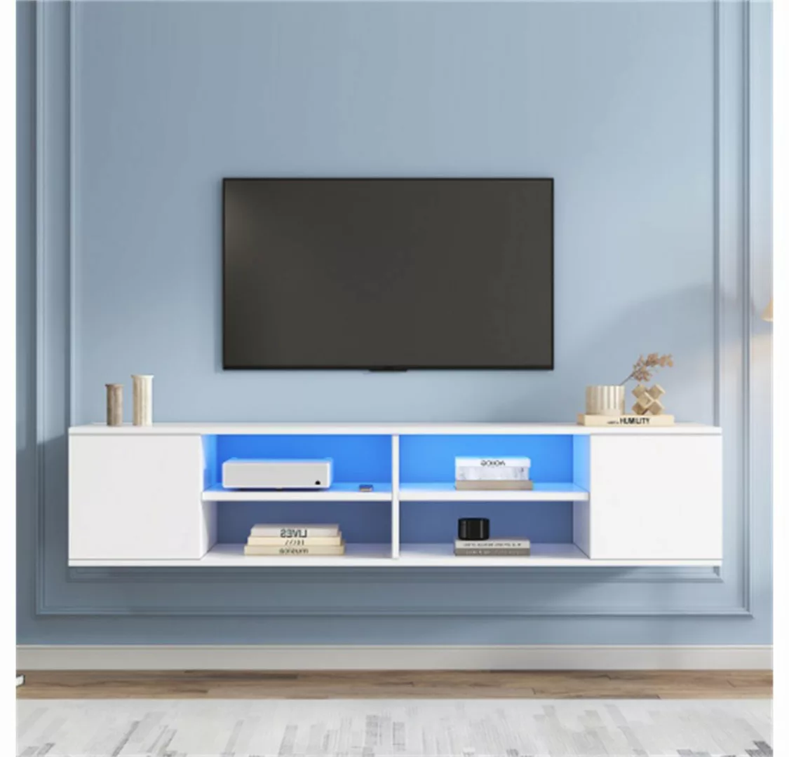 Mia&Coco TV-Schrank TV-Schrank, Vielseitiger 140 cm weißer mit LED-Beleucht günstig online kaufen