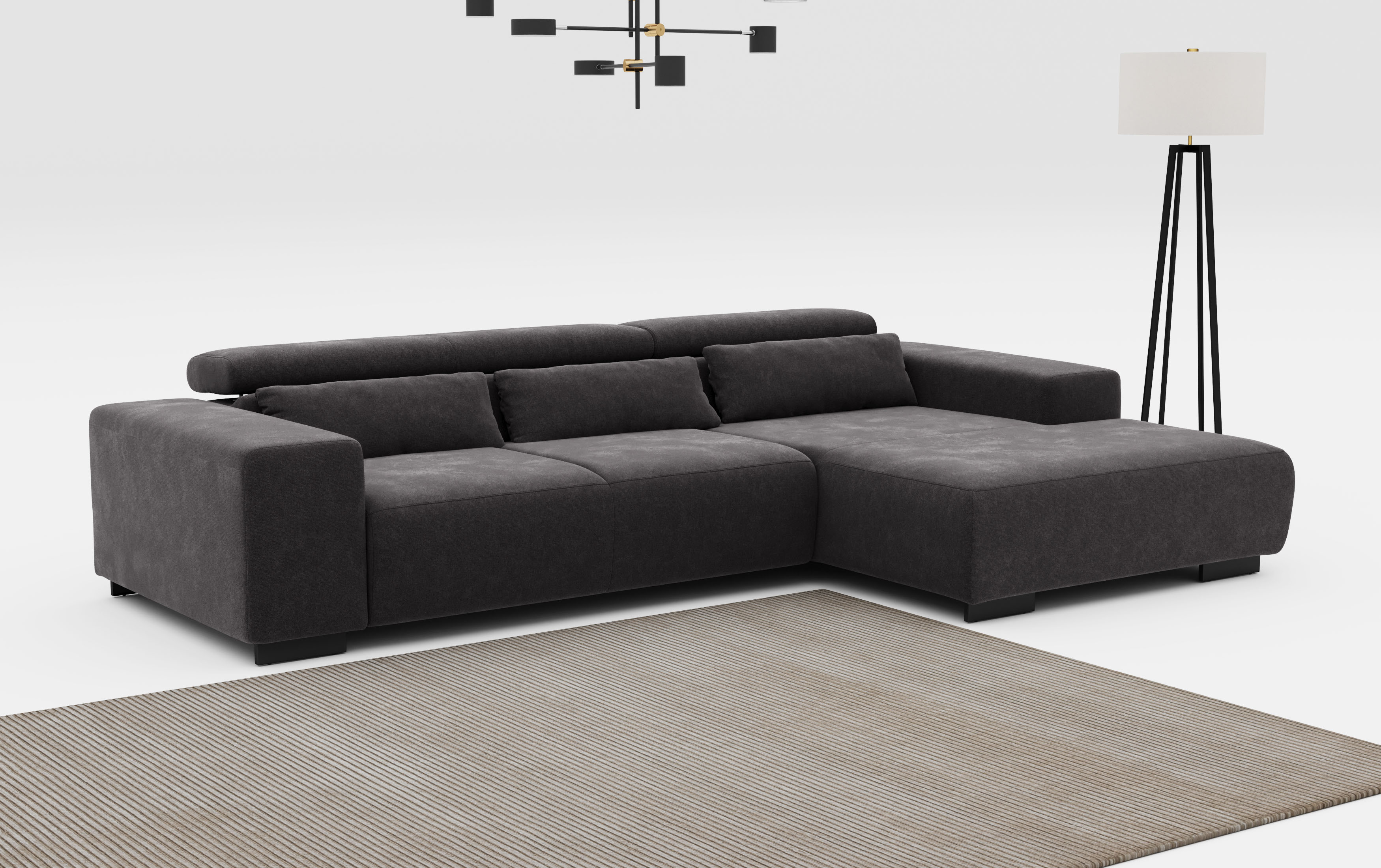 COTTA Ecksofa "Side L-Form, mit Kopfteilverstellung und Zierkissen", option günstig online kaufen