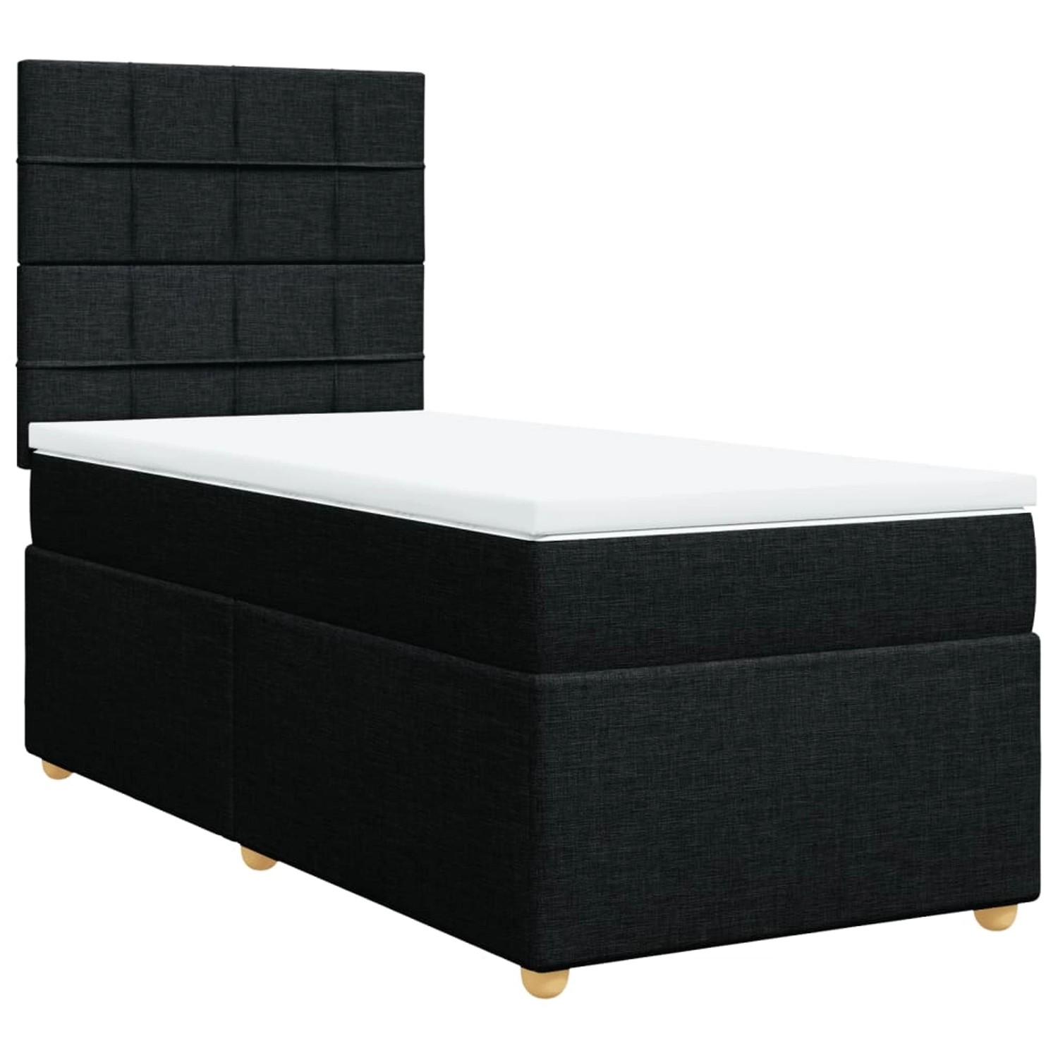 vidaXL Boxspringbett mit Matratze Schwarz 80x200 cm Stoff2097801 günstig online kaufen