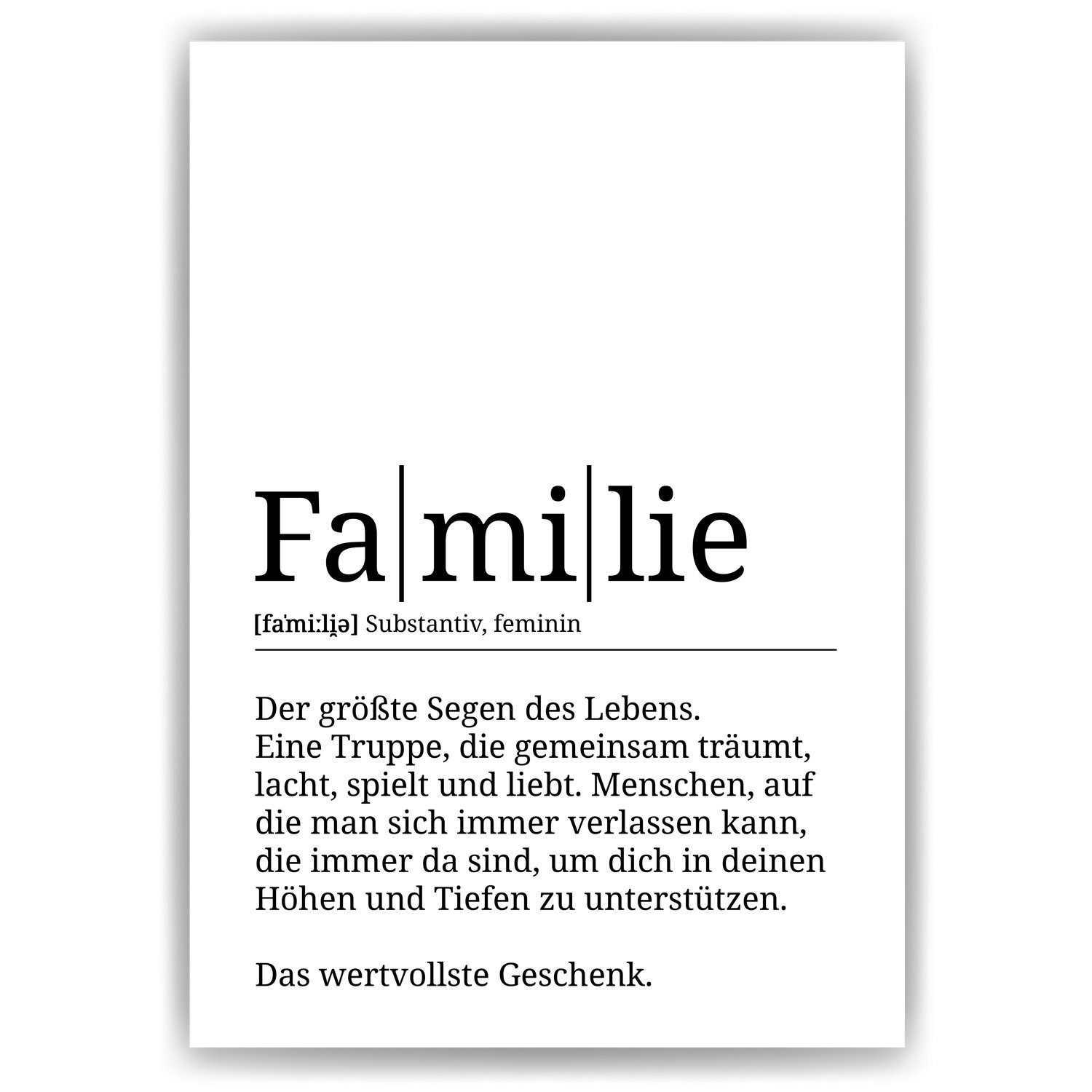 Tigerlino Poster Familie Definition Wandbild Dekoration günstig online kaufen