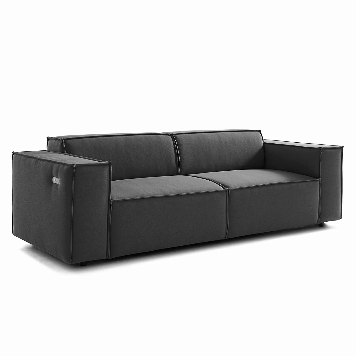 home24 Sofa Kinx 2,5-Sitzer Anthrazit Strukturstoff 223x70x96 cm (BxHxT) Mo günstig online kaufen