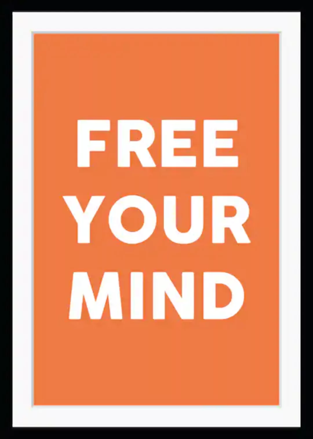 queence Bild »FREE YOUR MIND«, Sprüche & Texte, gerahmt, Spruch günstig online kaufen