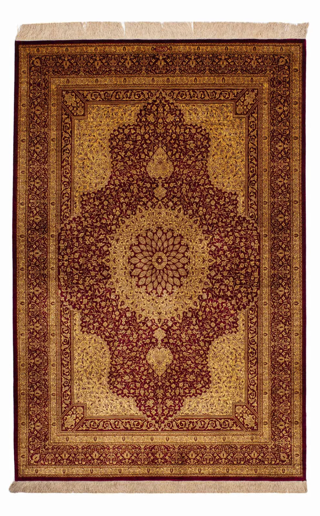 morgenland Seidenteppich »Ghom - Seide Medaillon 216 x 132 cm«, rechteckig, günstig online kaufen