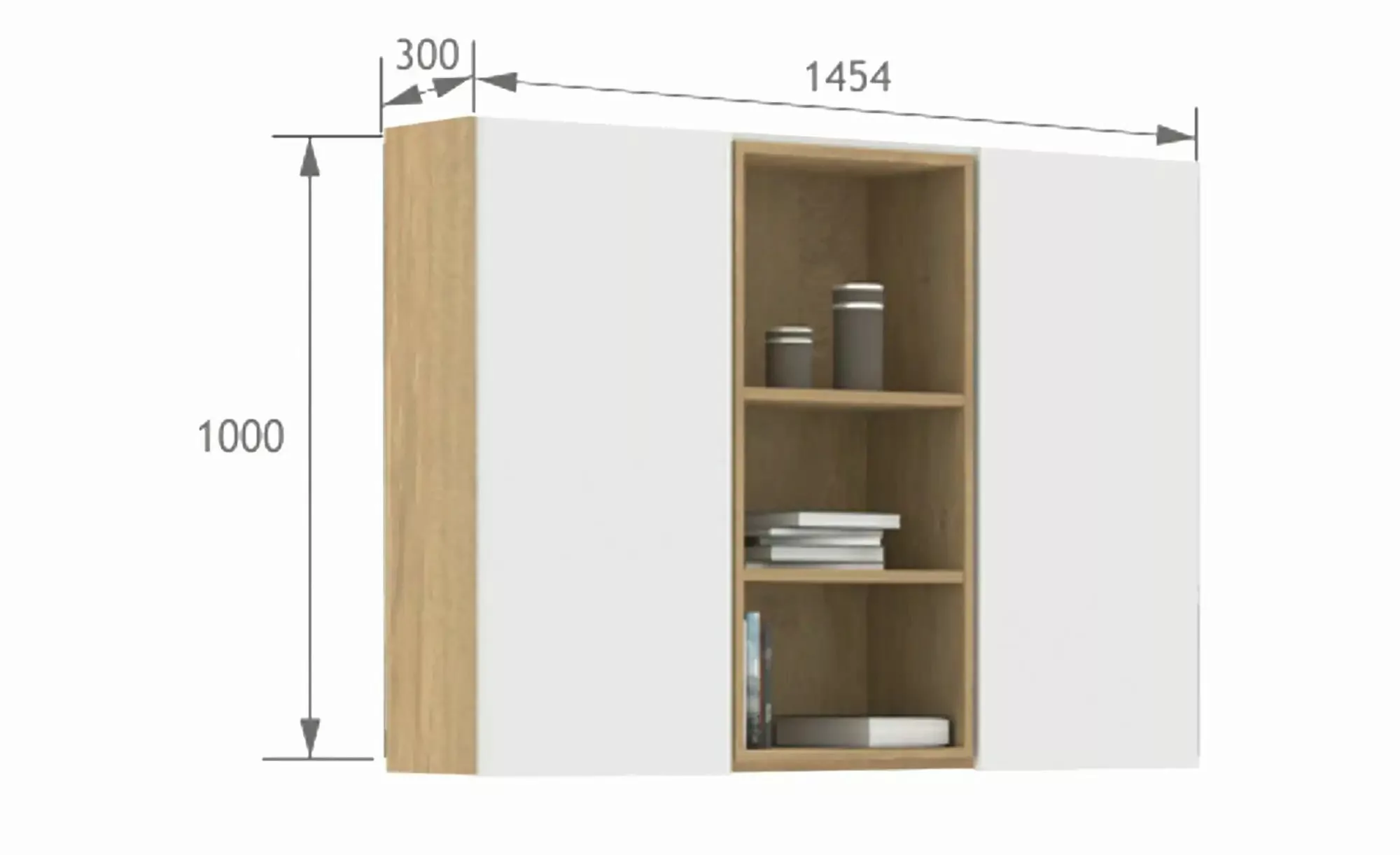 Hängeschrank  White Oak ¦ holzfarben ¦ Maße (cm): B: 145,4 H: 100 Regale > günstig online kaufen