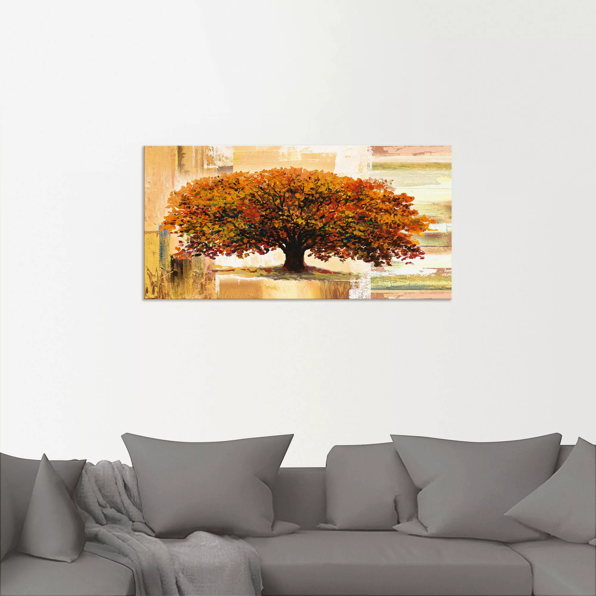Artland Wandbild "Herbstbaum auf abstraktem Hintergrund", Bäume, (1 St.), a günstig online kaufen