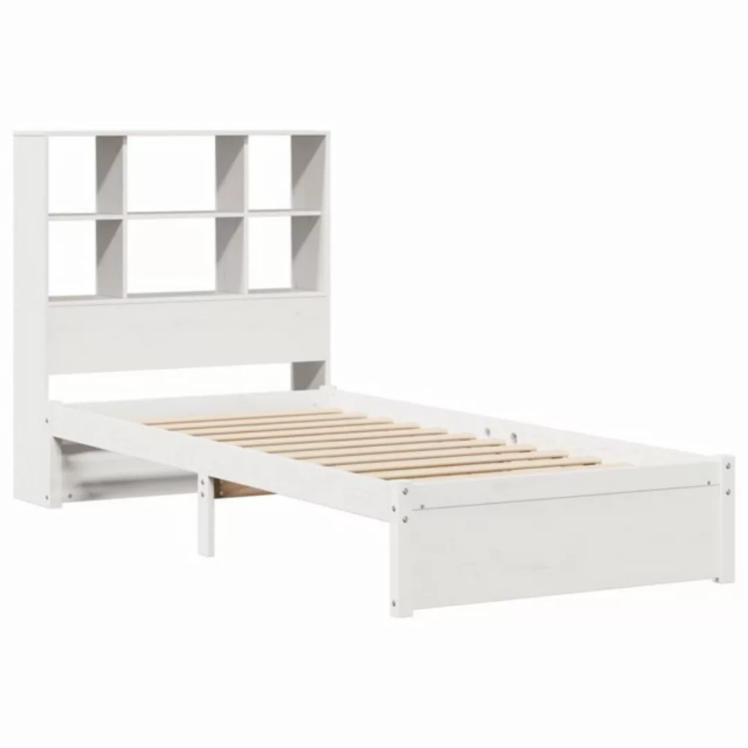 vidaXL Bett Massivholzbett mit Regal ohne Matratze Weiß 75x190 cm Kiefer günstig online kaufen