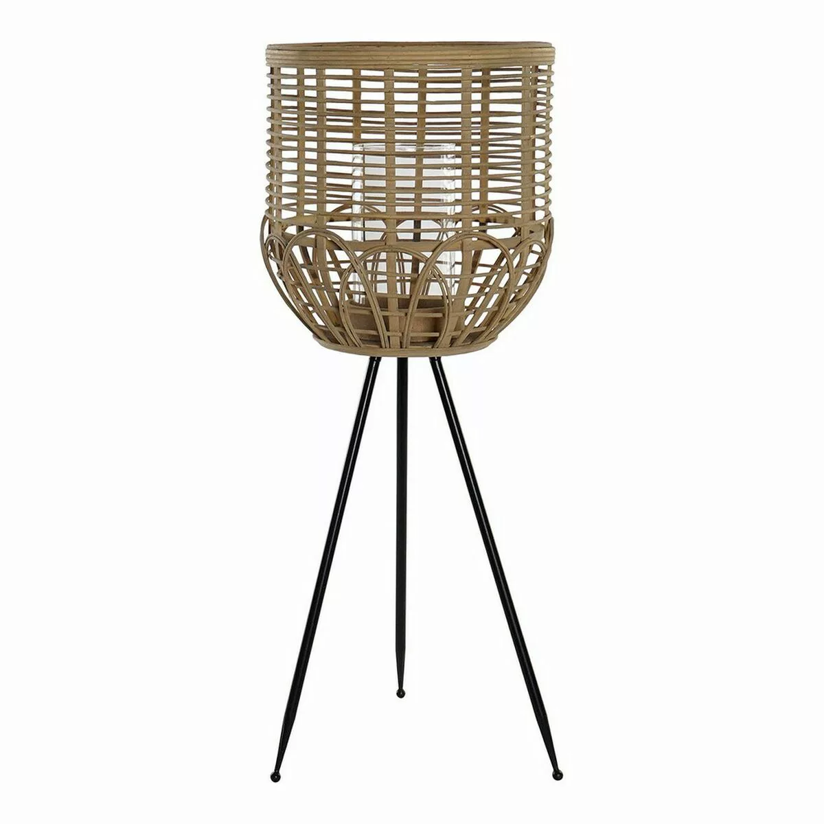 Kerzenschale Dkd Home Decor Braun Schwarz Metall Kristall Rattan Stehend (3 günstig online kaufen