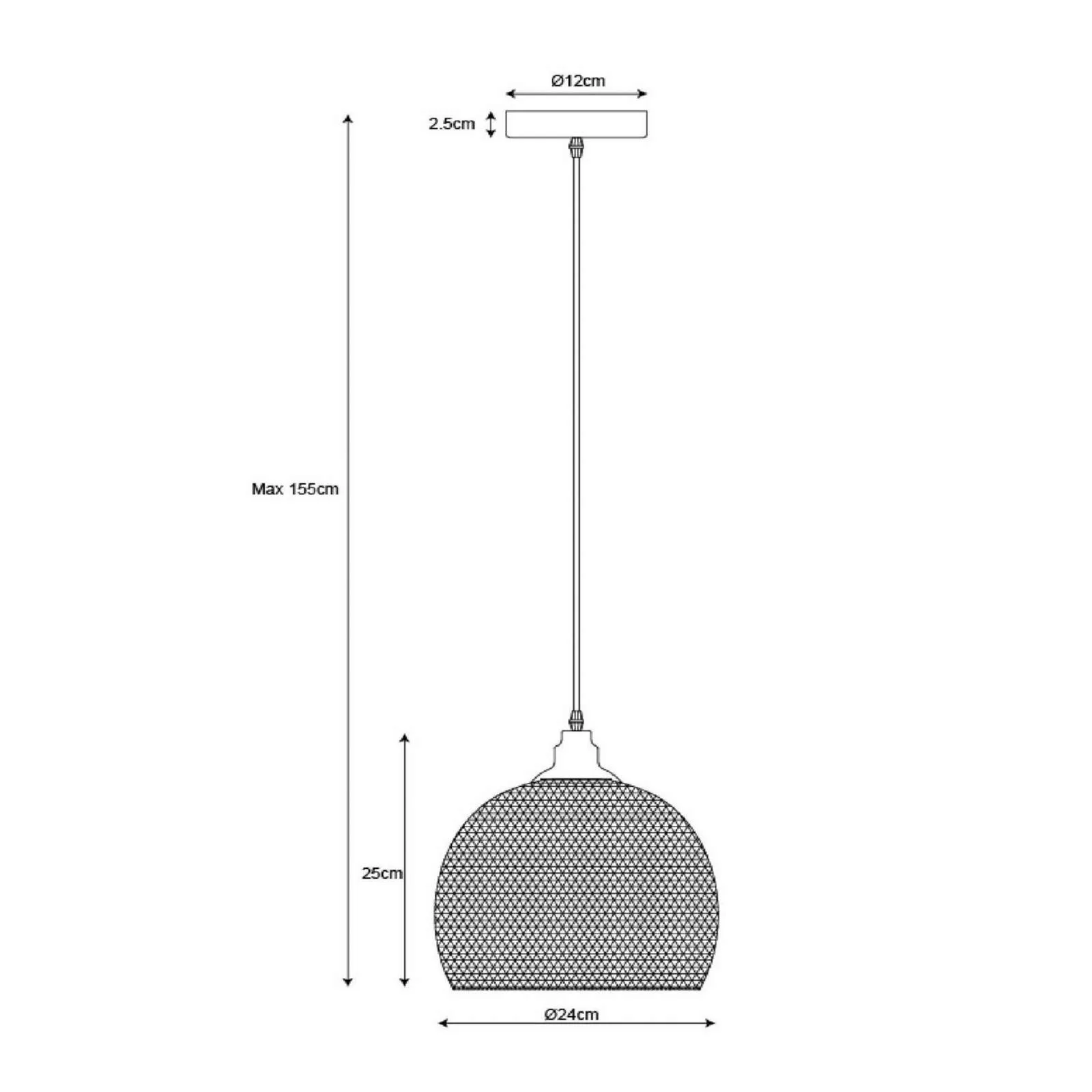 Hängeleuchte Mesh, einflammig, schwarz , Ø 22 cm günstig online kaufen