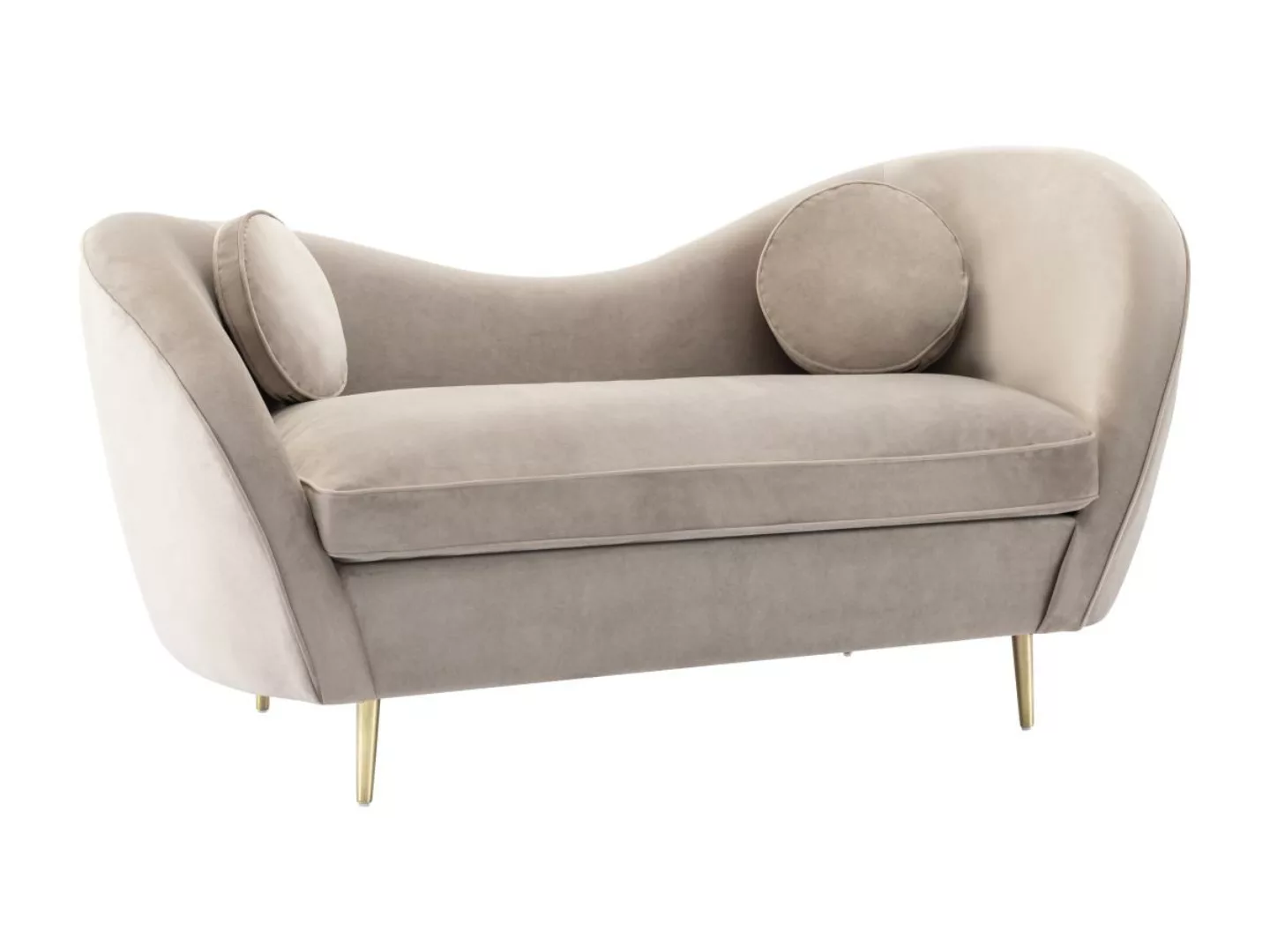 Sofa 2-Sitzer - Samt - Taupe - ORMARA günstig online kaufen