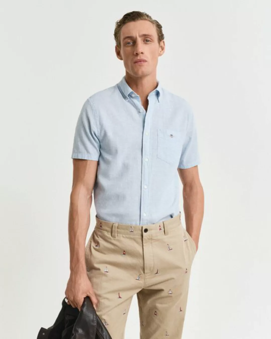 Gant Kurzarmhemd REG COTTON LINEN SS SHIRT günstig online kaufen