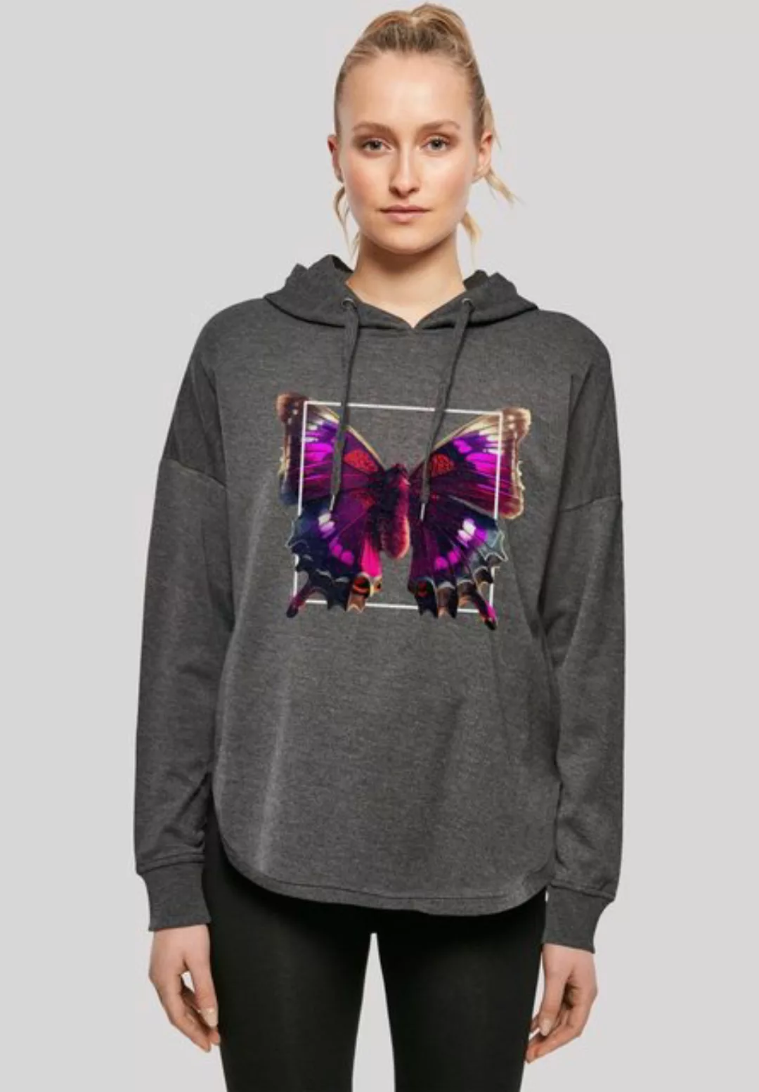 F4NT4STIC Kapuzenpullover Pink Schmetterling OVERSIZE TEE Print günstig online kaufen