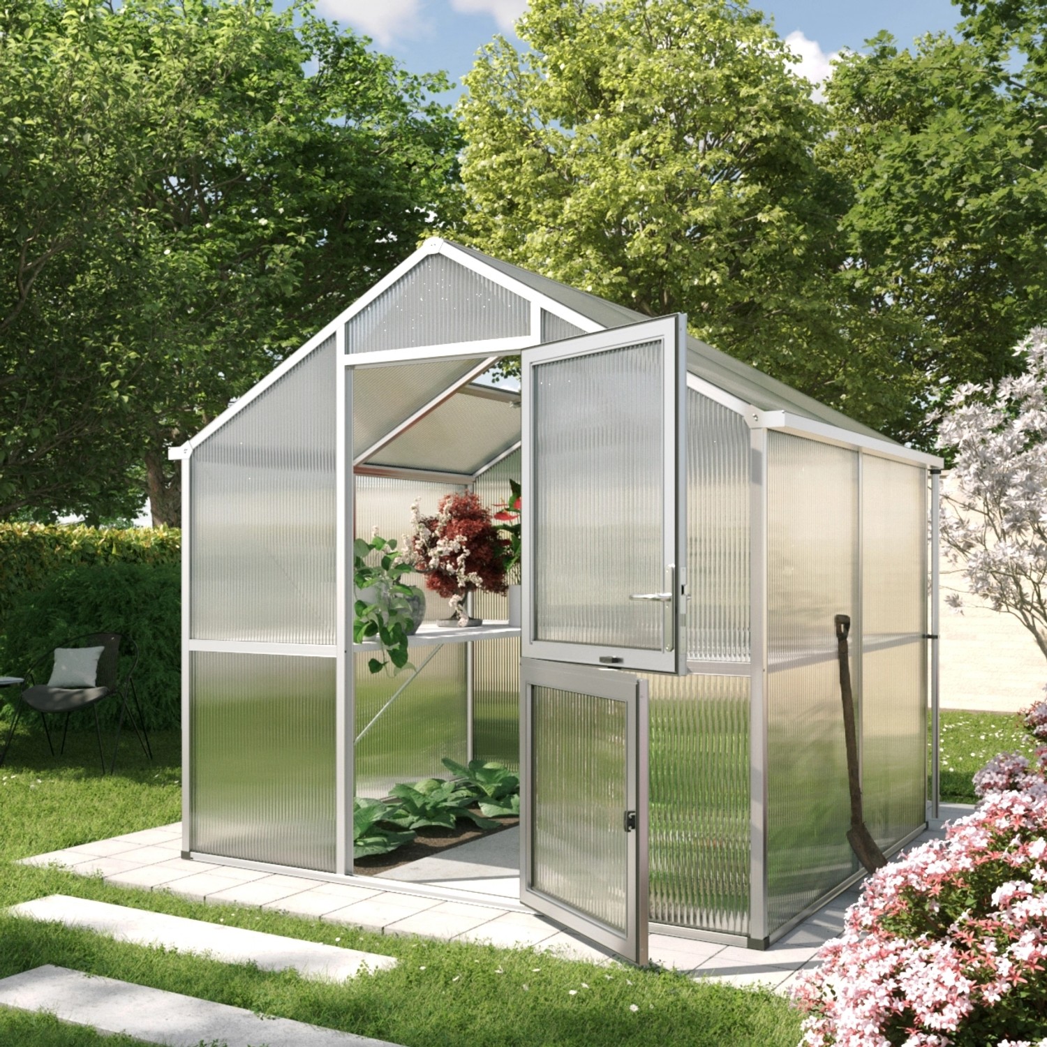 KGT Gewächshaus Alu blank 5,06 m² günstig online kaufen