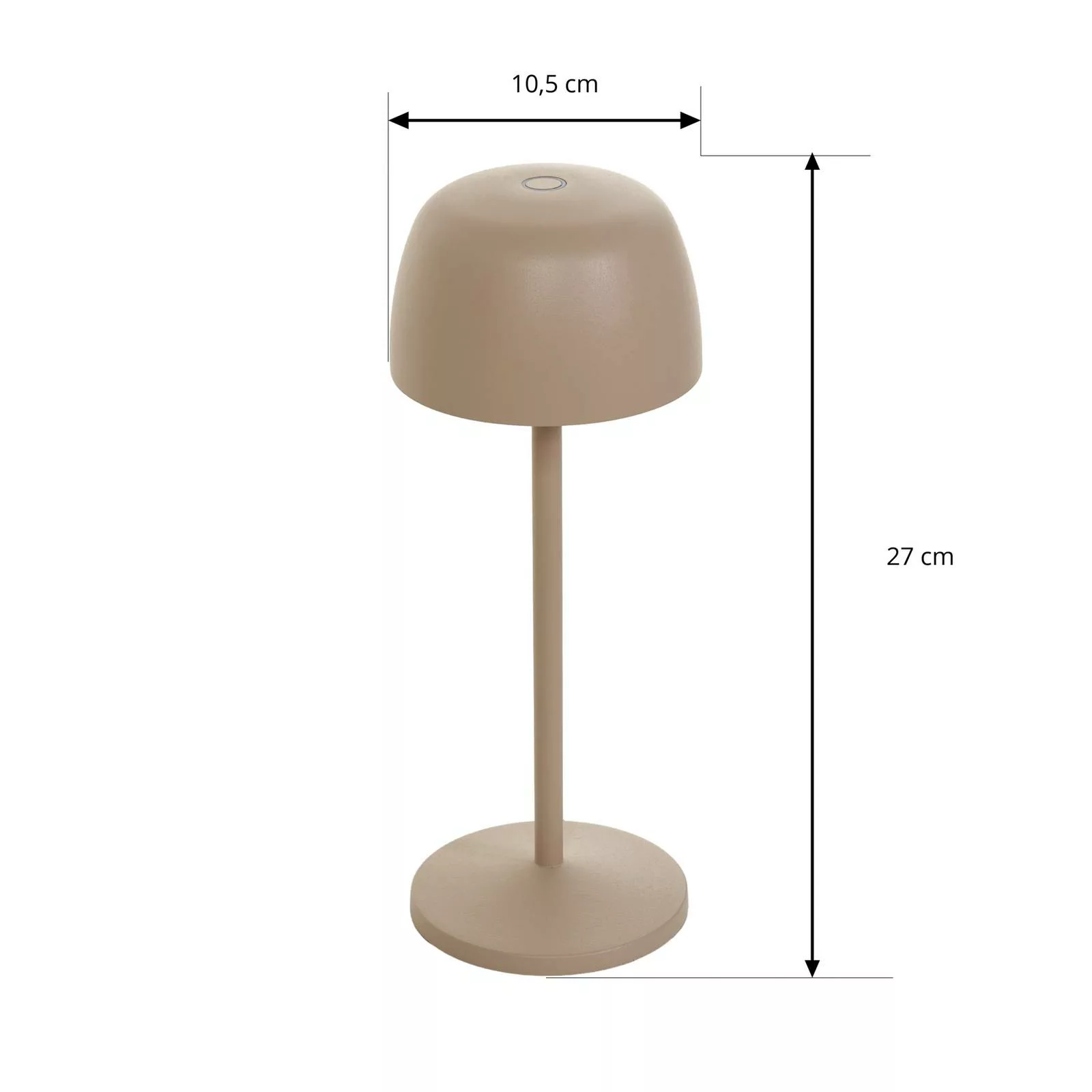 Lindby LED-Akku-Tischleuchte Arietty, beige, Alu, 27 cm günstig online kaufen