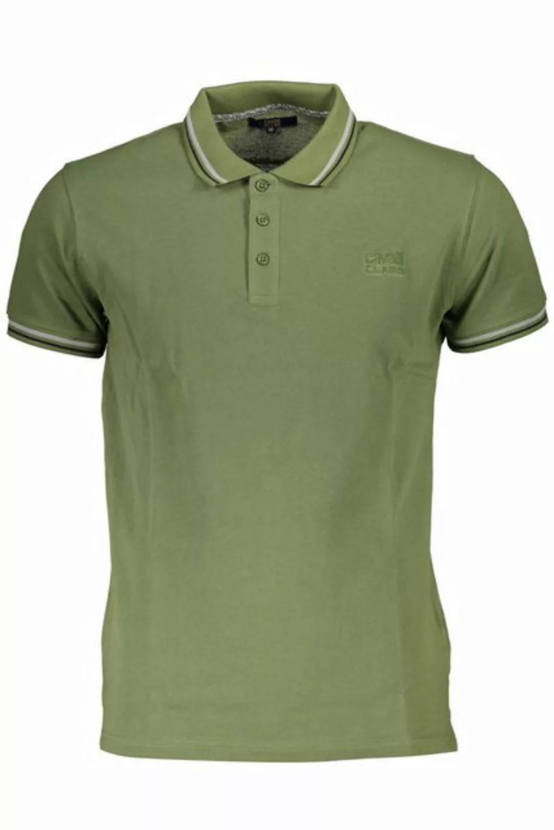 Cavalli Class Poloshirt Elegantes Herren Poloshirt in Grün mit Stickerei günstig online kaufen