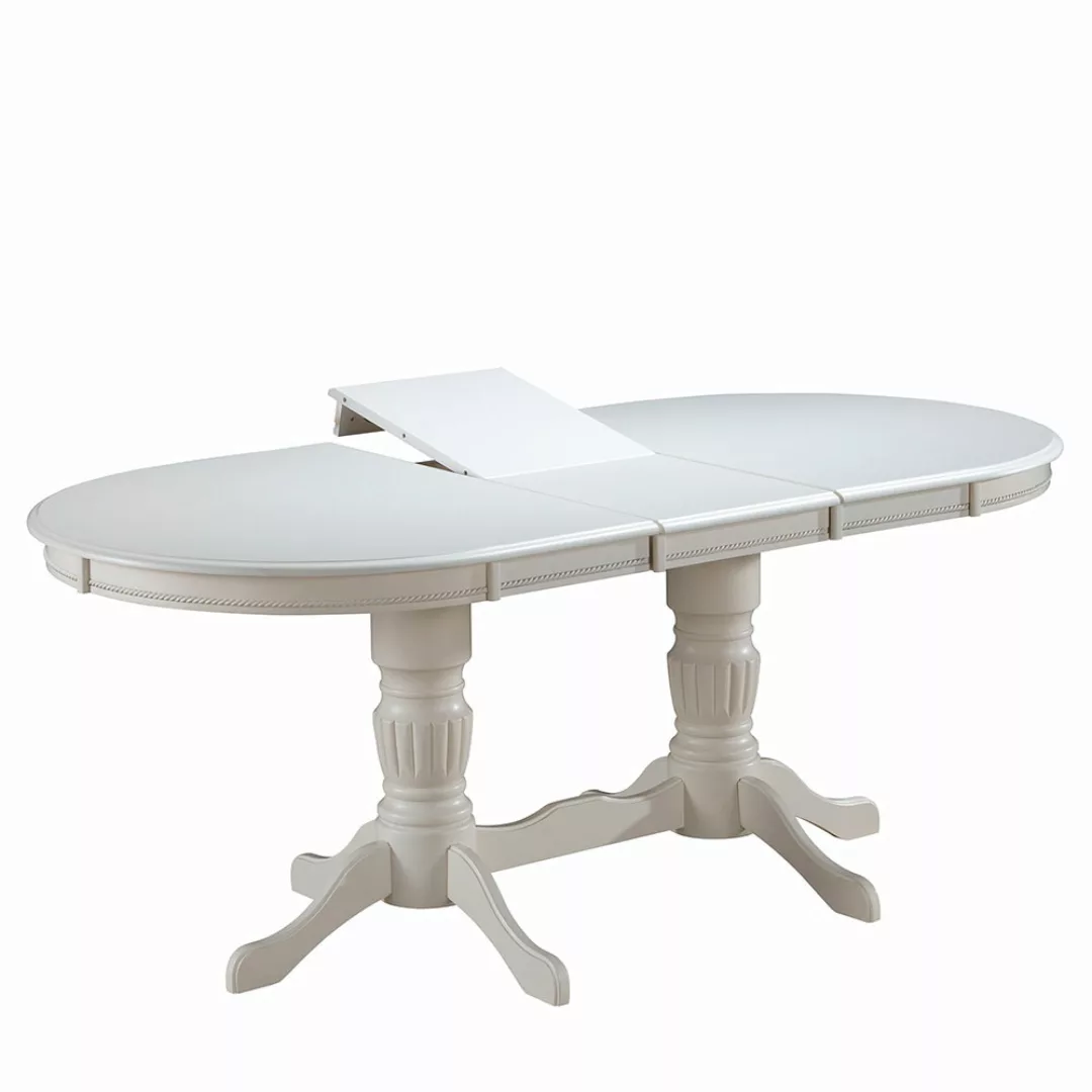 Ovaler Esstisch in Weiß Landhausstil günstig online kaufen