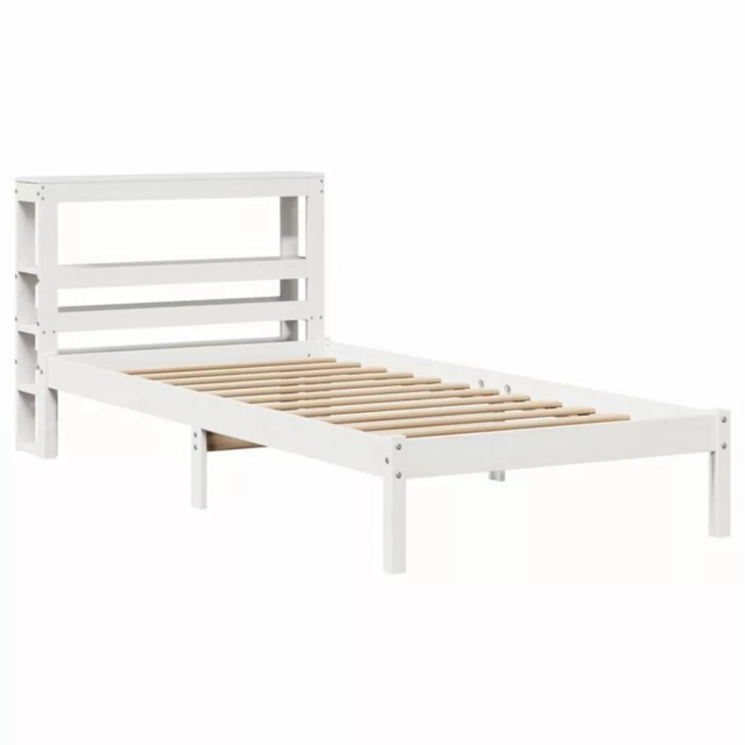 vidaXL Bett Massivholzbett ohne Matratze Weiß 75x190 cm Kiefernholz günstig online kaufen