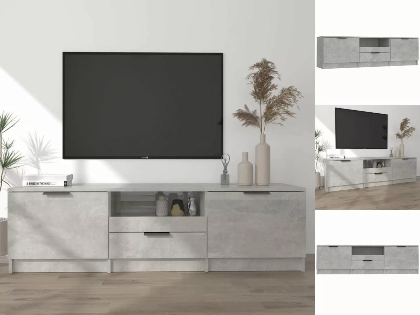 vidaXL TV-Schrank TV-Schrank Betongrau 140x35x40 cm Spanplatte Lowboard günstig online kaufen