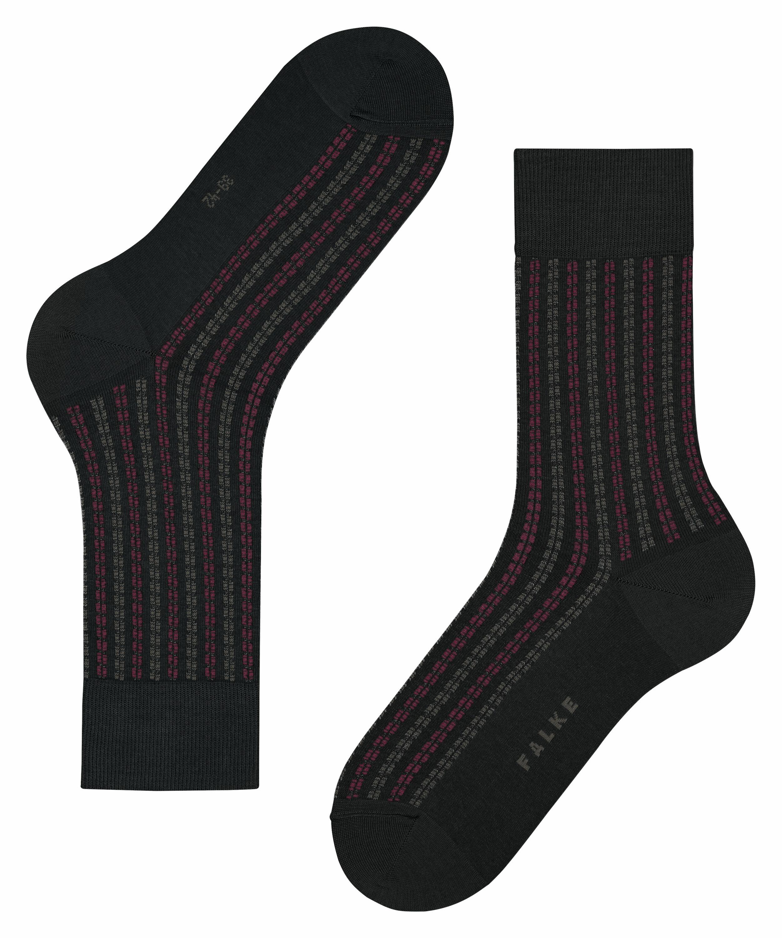 FALKE Pin Stripe Herren Socken, 39-42, Schwarz, AnderesMuster, Baumwolle, 1 günstig online kaufen