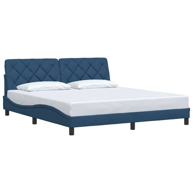 vidaXL Bett Bettgestell ohne Matratze Blau 180x200 cm Stoff günstig online kaufen