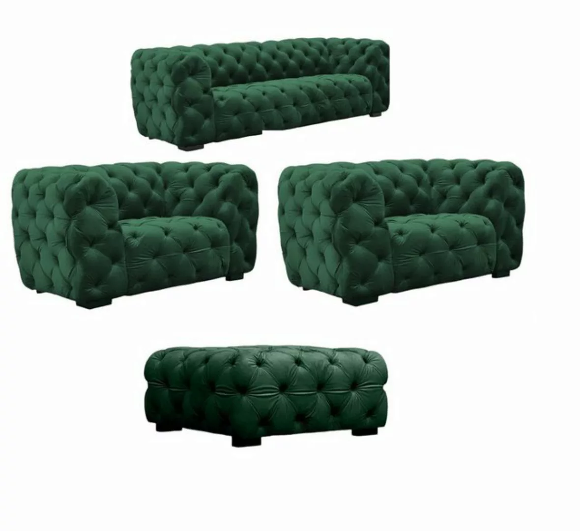 Fun Möbel Polstergarnitur Sofaset Designersofa NATALIE 3-2-1 in Stoff inkl. günstig online kaufen