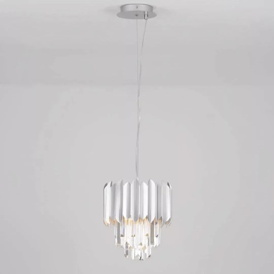 Pendelleuchte Magnolia in Chrom und Transparent E14 250mm günstig online kaufen