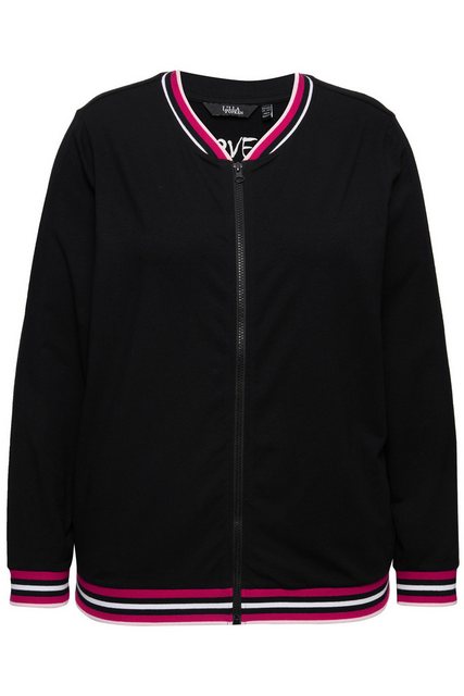 Ulla Popken Sweatjacke Loungewear-Jacke Streifenbündchen College-Look günstig online kaufen