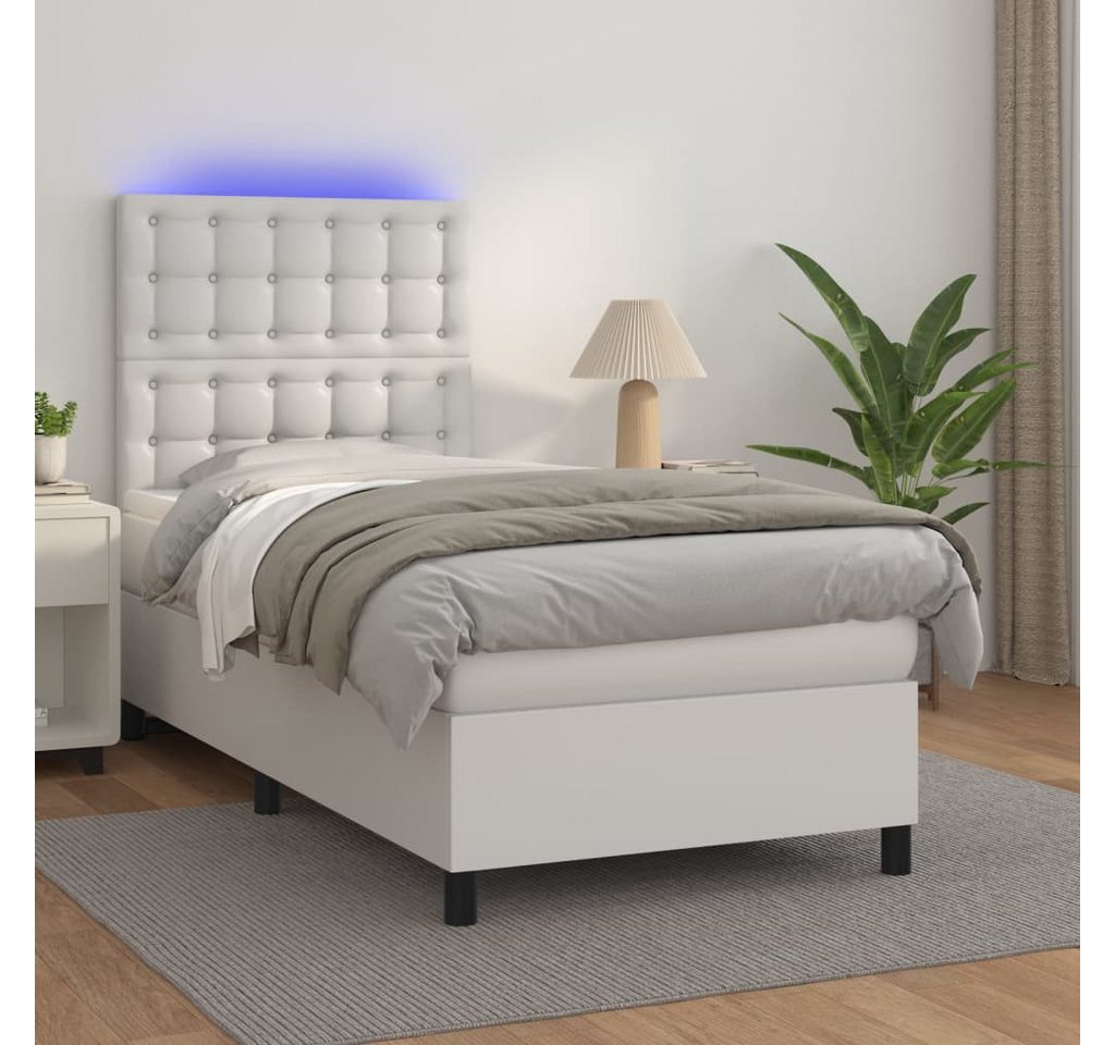 vidaXL Boxspringbett Boxspringbett mit Matratze & LED Kunstleder (80 x 200 günstig online kaufen