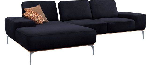 W.SCHILLIG Ecksofa "run", mit elegantem Holzsockel, Füße in Silber matt, Br günstig online kaufen