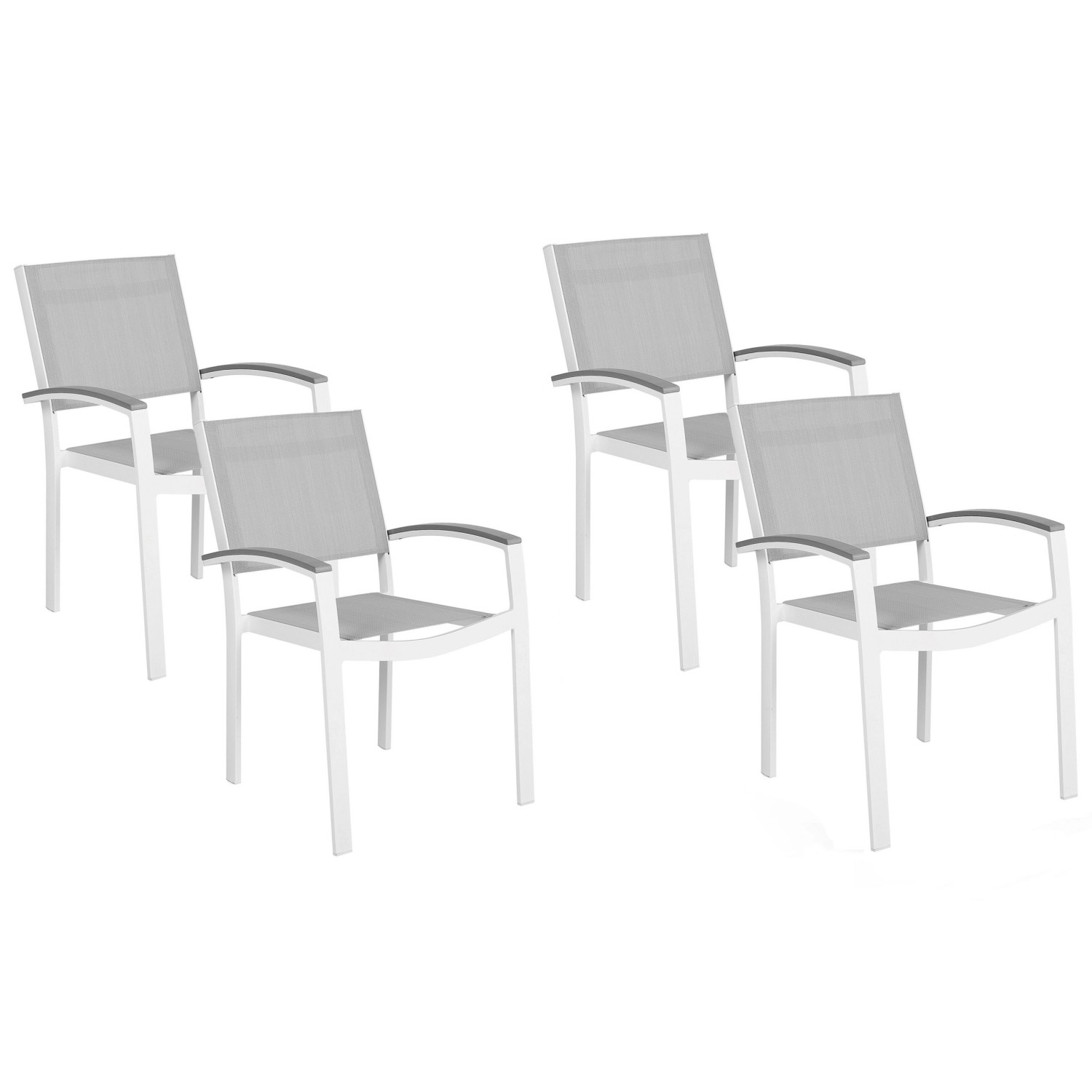 Beliani Gartenstuhl Grau Weiss 50x46x86 günstig online kaufen