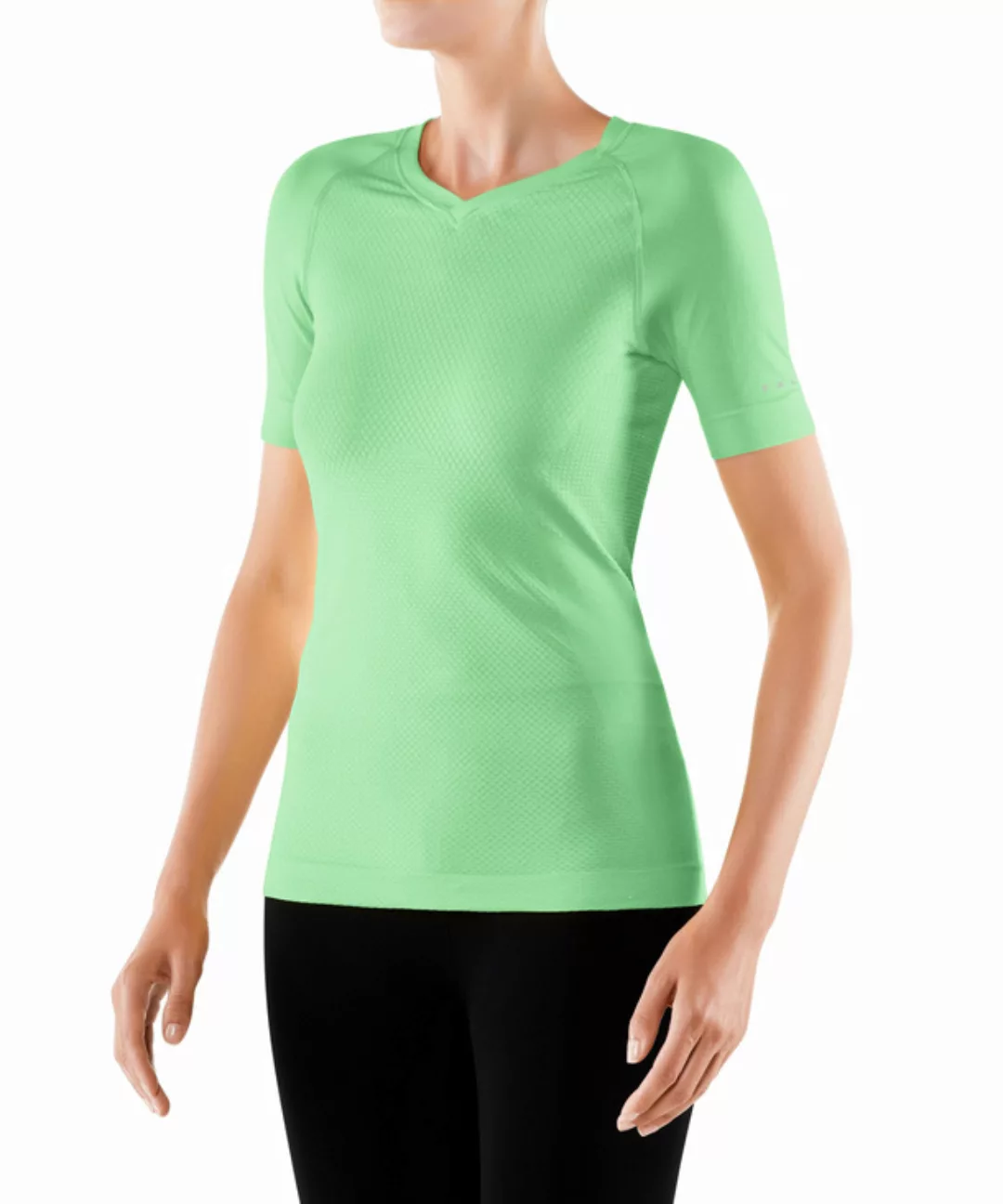 FALKE Damen Kurzarmshirt Cool, XL, Grün, Uni, 33241-713405 günstig online kaufen