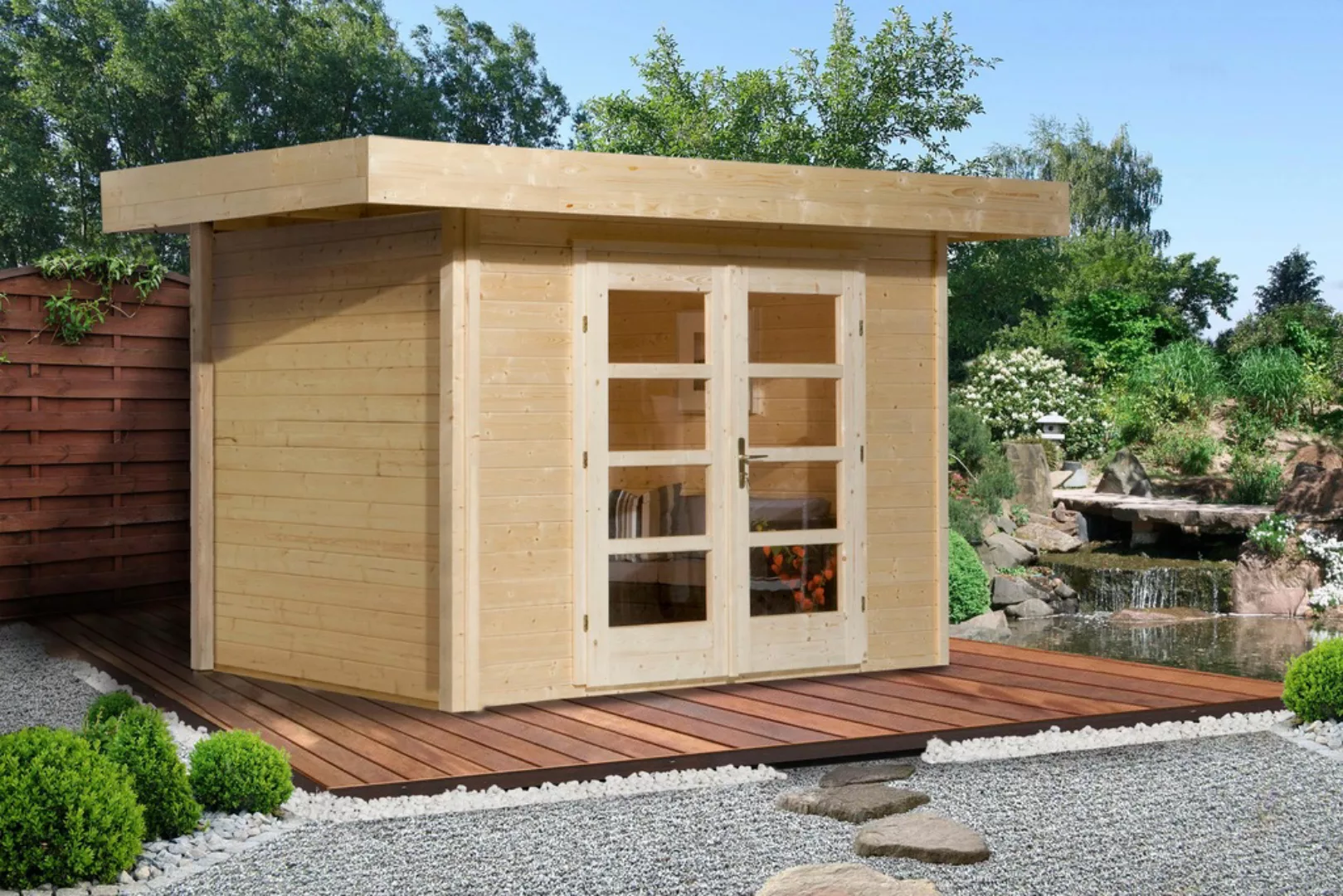 Weka Holz-Gartenhaus Flachdach Unbehandelt 375 cm günstig online kaufen