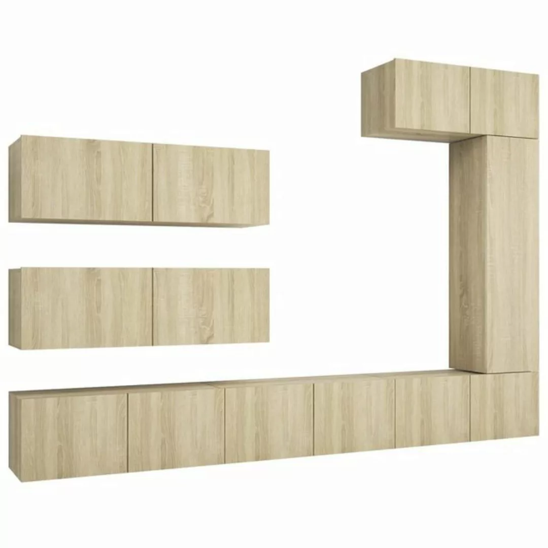 furnicato TV-Schrank 7-tlg. TV-Schrank-Set Sonoma-Eiche Holzwerkstoff günstig online kaufen