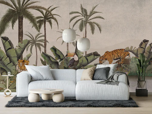 Komar Fototapete »Vlies Fototapete - Tiger Jungle - Größe 400 x 250 cm«, be günstig online kaufen