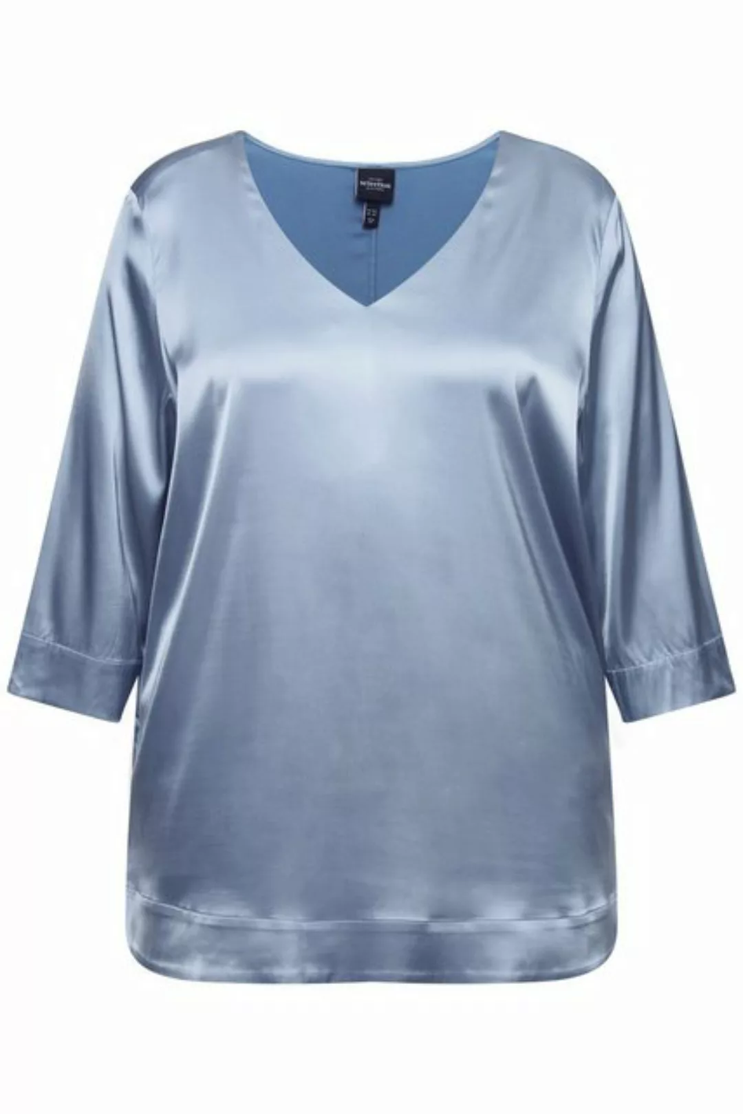 Ulla Popken Druckbluse Blusenshirt Satin Boxy V-Ausschnitt 3/4-Arm günstig online kaufen