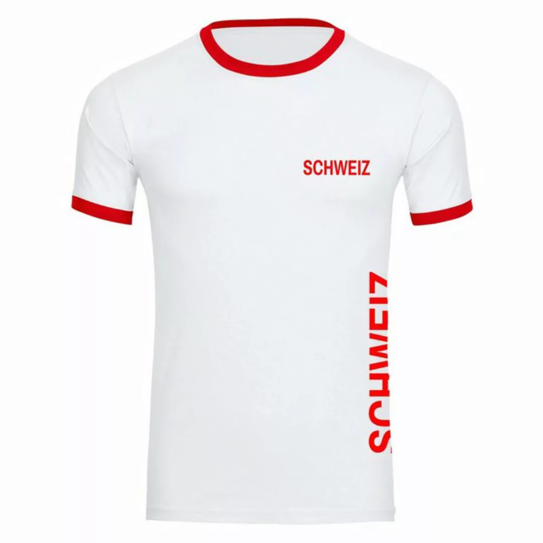 multifanshop T-Shirt Kontrast Schweiz - Brust & Seite - Männer günstig online kaufen