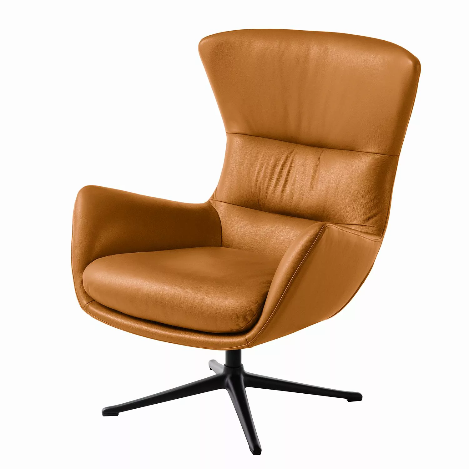 home24 Studio Copenhagen Sessel Hepburn III Cognac Echtleder 84x99x96 cm (B günstig online kaufen