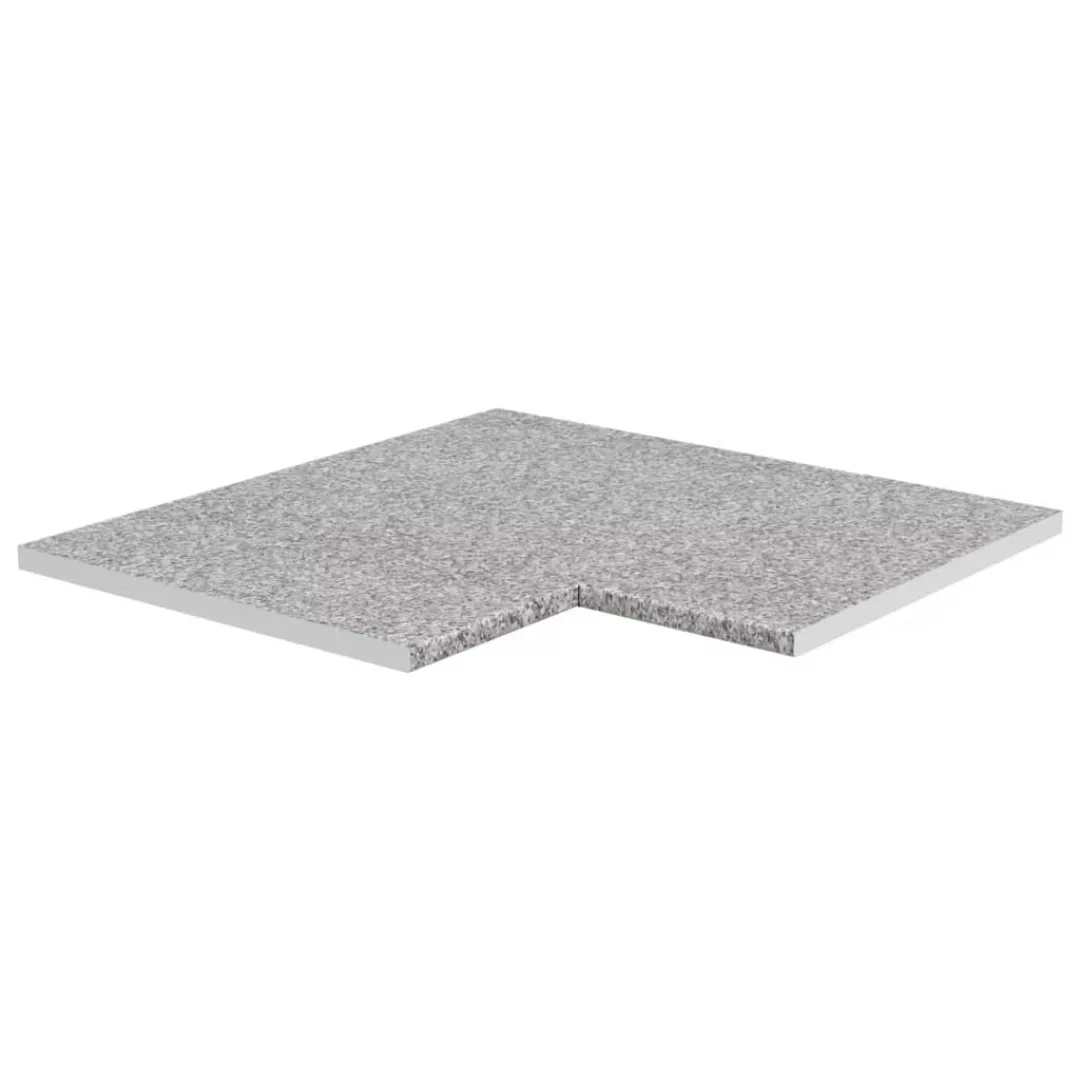 Kücheneckarbeitsplatte Grau Mit Granitstruktur Spanplatte günstig online kaufen