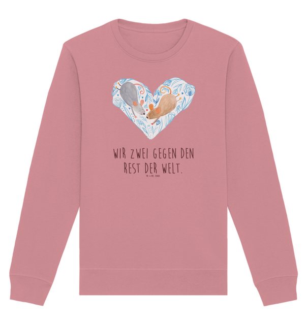 Mr. & Mrs. Panda Longpullover Größe L Mäuse Herz - Canyon Pink - Geschenk, günstig online kaufen