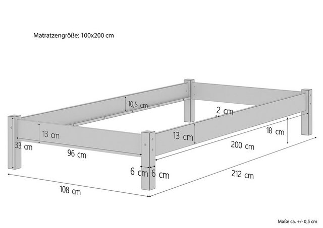 ERST-HOLZ Bett Bettenset Buche Einzelbett 100x200 mit Federleisten und Matr günstig online kaufen