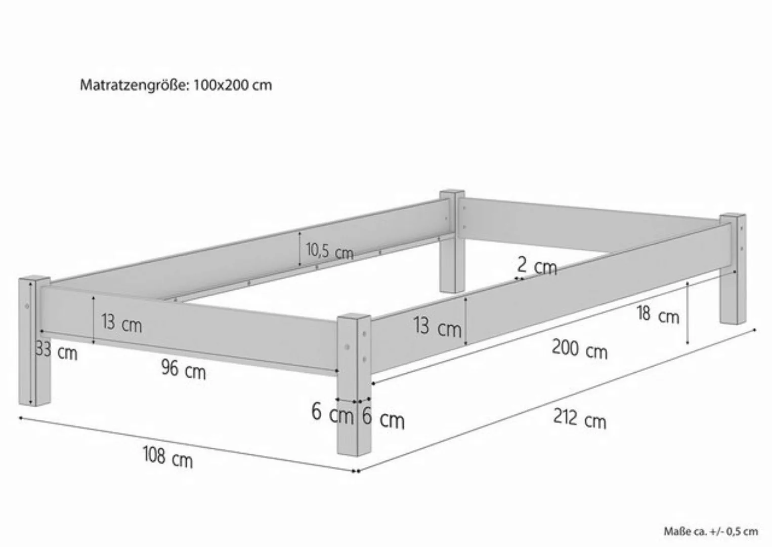 ERST-HOLZ Bett Bettenset Buche Einzelbett 100x200 mit Federleisten und Matr günstig online kaufen