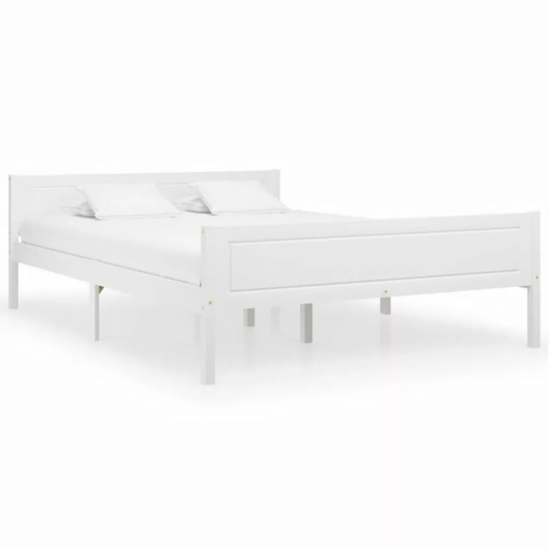 furnicato Bett Massivholzbett Kiefer Weiß 120x200 cm günstig online kaufen
