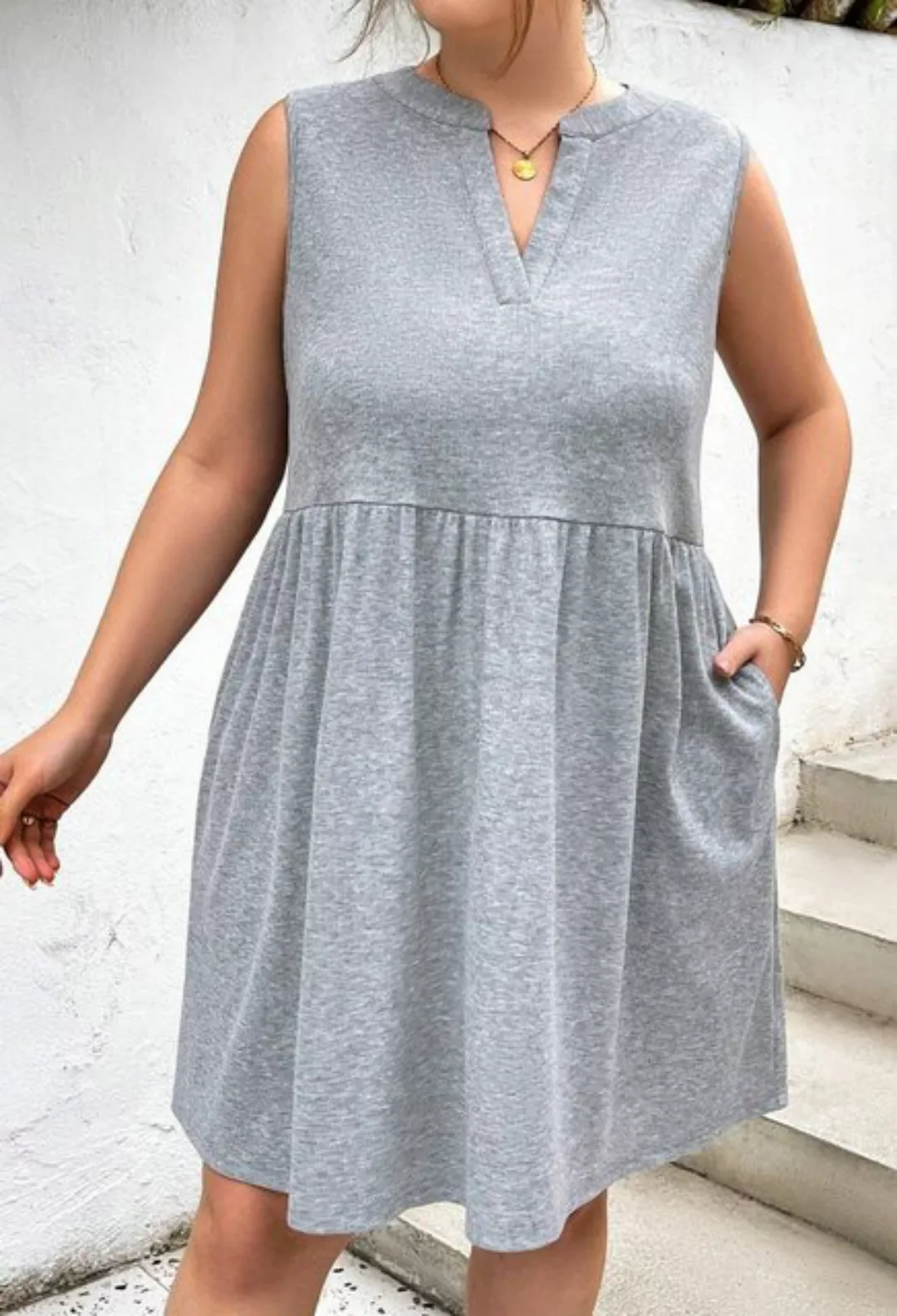 CHENIN Strandkleid Sommer-Taillen-Strickkleid in Übergröße günstig online kaufen