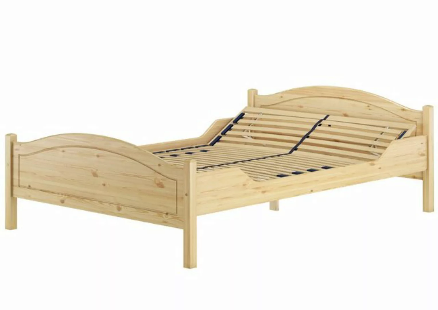 ERST-HOLZ Bett Überlanges Kieferholzbett massiv 140x220 Doppelbett Zubehör günstig online kaufen