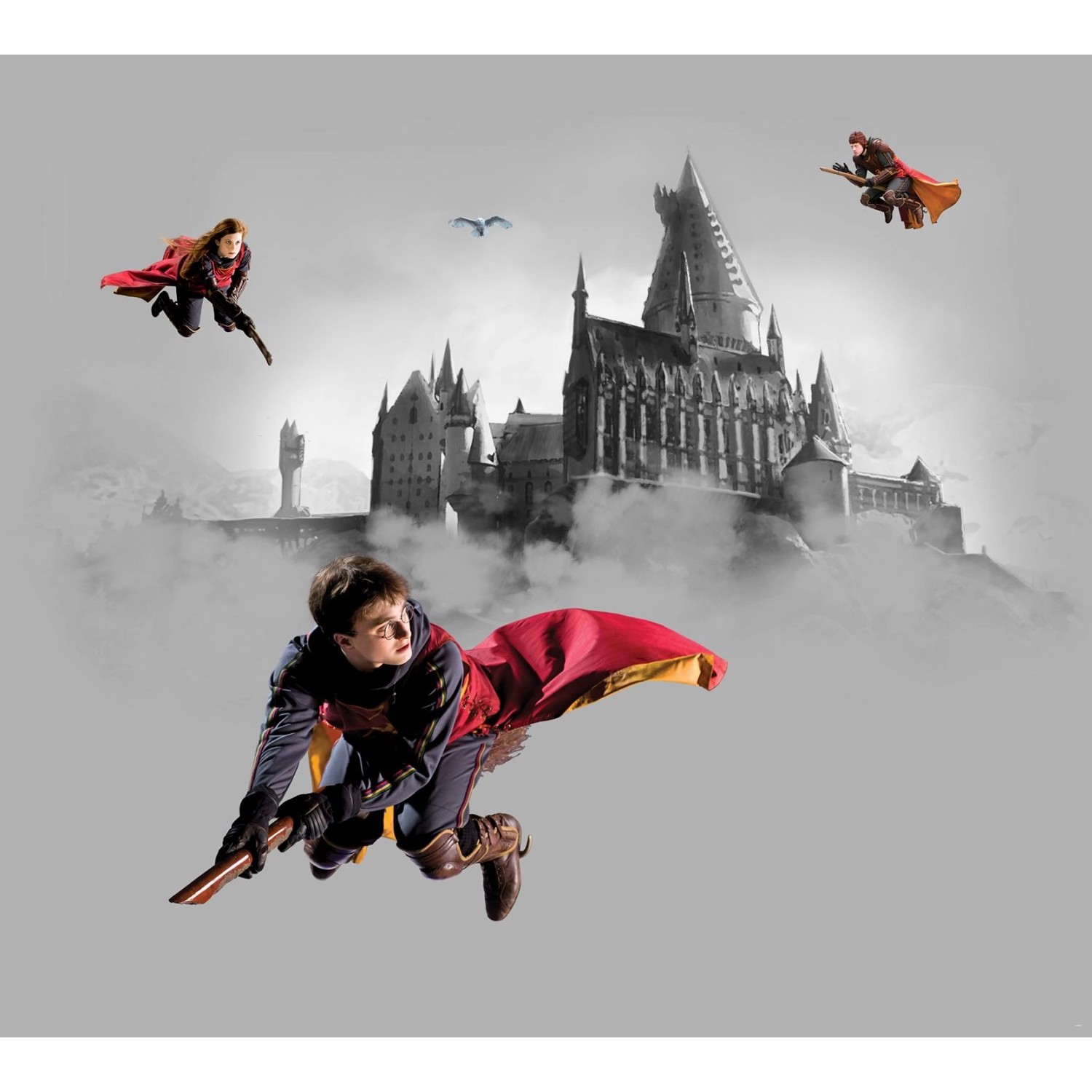 Sanders & Sanders Fototapete Harry Potter Hogwarts Grau und Rot 3 x 2,7 m 6 günstig online kaufen