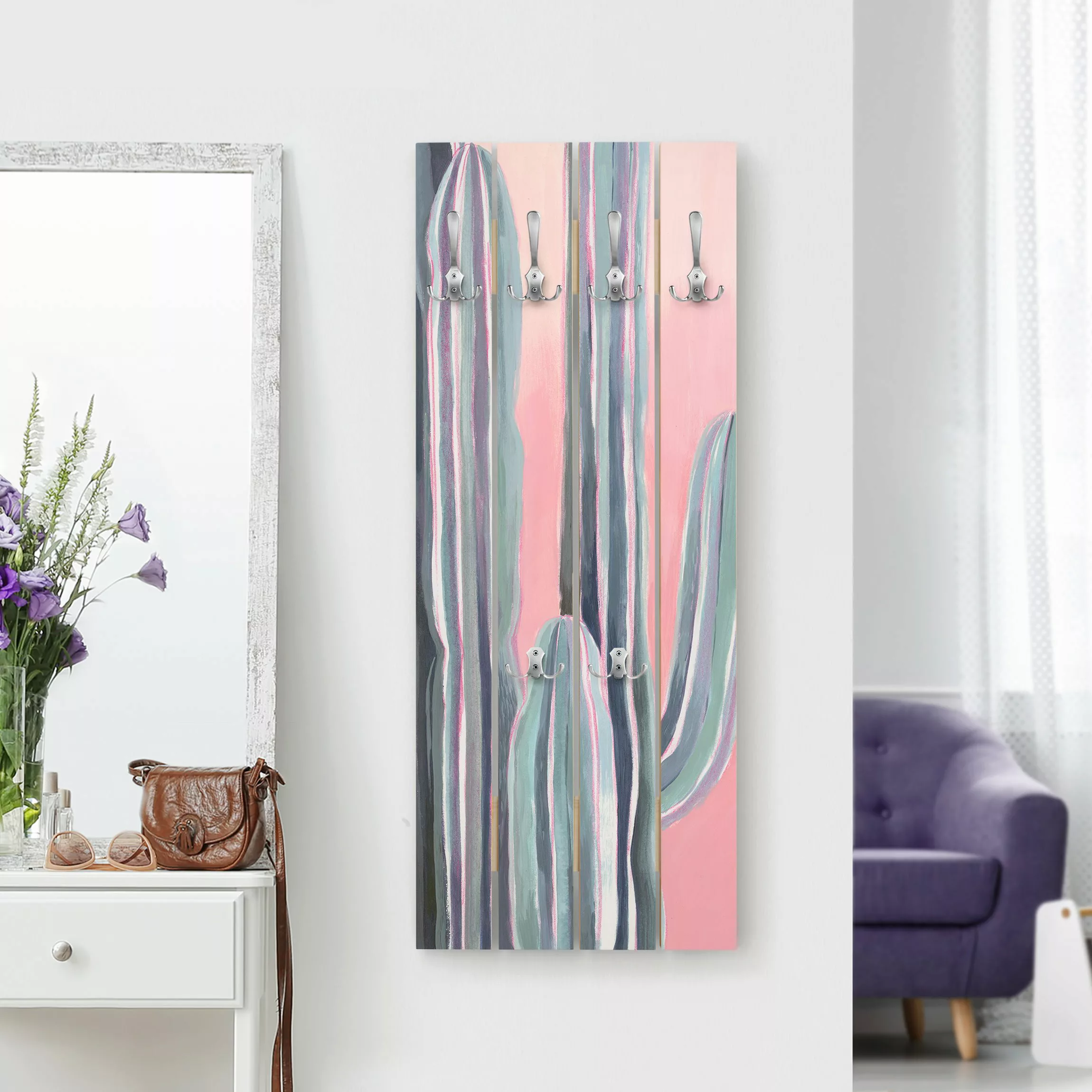 Wandgarderobe Kaktus auf Rosa I günstig online kaufen