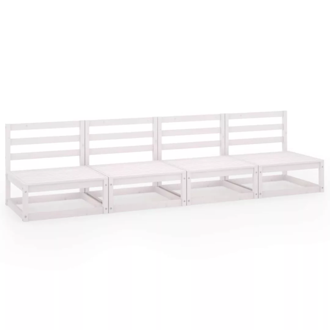 4-sitzer-gartensofa Weiß Kiefer Massivholz günstig online kaufen