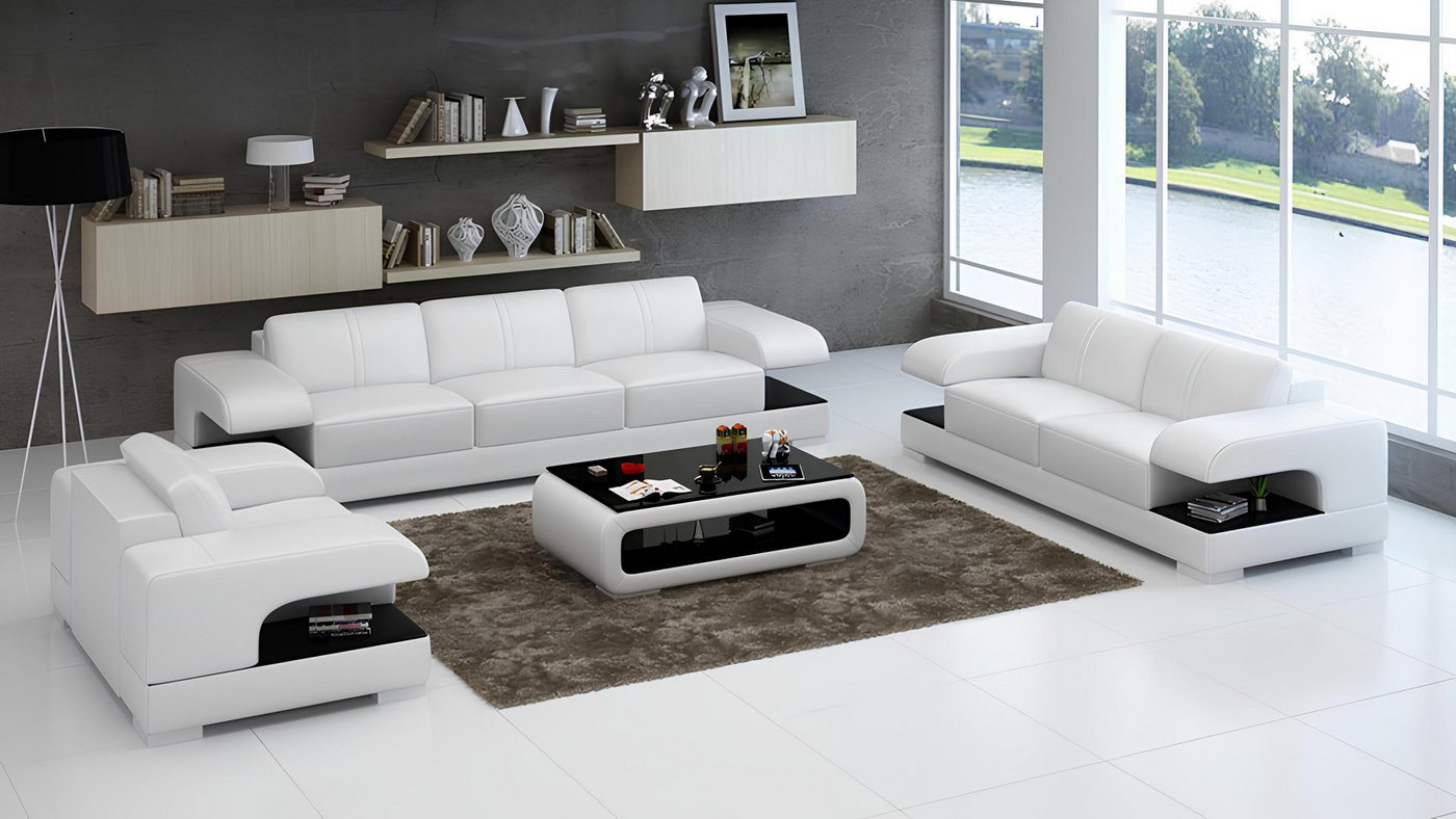 Xlmoebel Sofa Neues, modernes Ledersofa-Sofa-Set Wohnlandschaft in 3+2+1 De günstig online kaufen