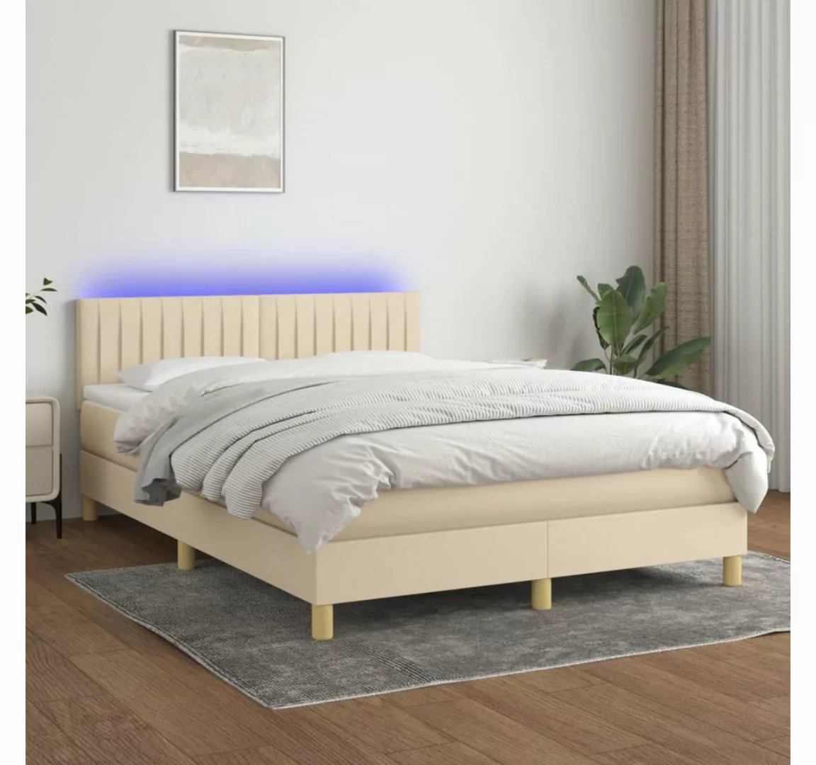 vidaXL Boxspringbett Bett Boxspringbett komplett mit Matratze & LED Stoff ( günstig online kaufen